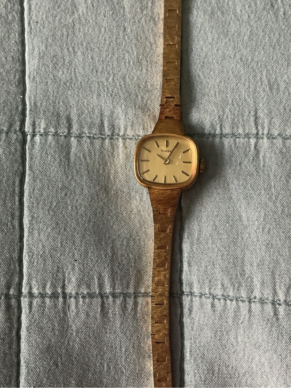 Timex Women's Gold Tone Square Dial Bracelet Watch